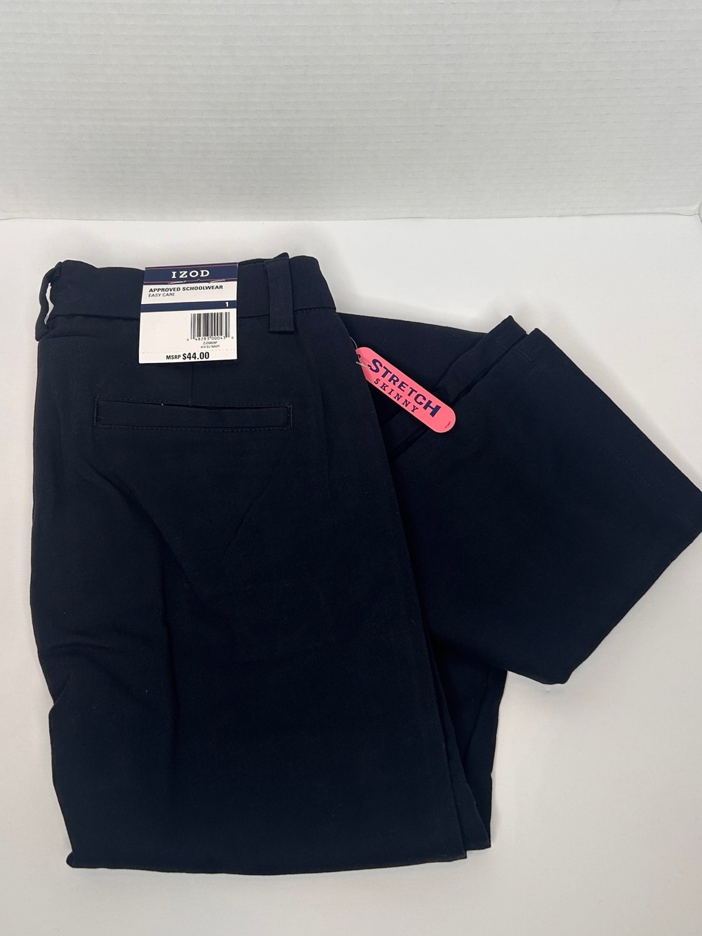 IZOD Juniors Uniform Stretch Twill Skinny Pant, Navy , 1 - Picture 12 of 14
